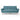 Mid-Century Modern Soft Blue-Green Fabric Loveseat Sofa