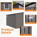 Eeeza Metal Tool House for Garden, 4*9 Ft, Gray