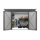 Eeeza Metal Garden Shed with 6 Vents & Double Swing Doors, 4*9 Ft