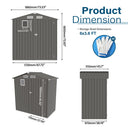 Eeeza Storage Shed with Side Window, Galvanised Steel, 6*3.5 Ft