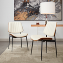 Eeeza Modern Dining Chairs Set, Upholstered PU Leather, 2Pcs