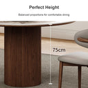 Eeeza Harmony Modern Dining Table, Sintered Stone and Wood, Round