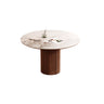 Eeeza Harmony Modern Dining Table, Sintered Stone and Wood, Round