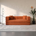Eeeza Foldable Corduroy Sofa Bed with 2 Cushions, 3-seater