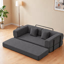 Eeeza Foldable Corduroy Sofa Bed with 2 Cushions, 3-seater