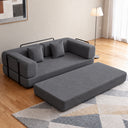 Eeeza Foldable Corduroy Sofa Bed with 2 Cushions, 3-seater