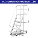 Portable Platform Ladder 1.5m,2m,2.5m,3m, Load capacity 200 kg