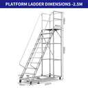 Portable Platform Ladder 1.5m,2m,2.5m,3m, Load capacity 200 kg