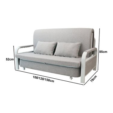 Convertible Sofa Bed with Hidden Storage and 2 Cushions,2-seater, Gray
