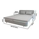 Convertible Sofa Bed with Hidden Storage and 2 Cushions,2-seater, Gray