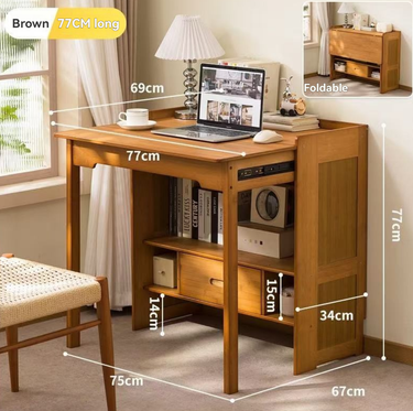 Eeeza Multi-functional Folding Desk for Students, Bamboo