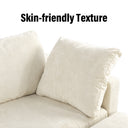 Eeeza Modular Sectional Sofa with Ottoman, 3-seater, Chenille, White