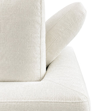 Eeeza Modular Sectional Sofa with Ottoman, 3-seater, Chenille, White