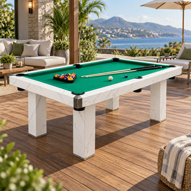 Eeeza Billiard Pool Table for Outdoor, Marble, Weatherproof