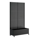 Eeeza Outdoor Flower Rack with Trellis and Wheels for Patio, Metal