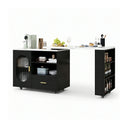 Eeeza Mobile Storage Island with Wheels for Kitchen, 184cm Width, Wood