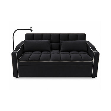 Eeeza Modern Sofa Bed with Phone Holder, Velvet, 2-seater, 190cm