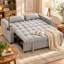 Eeeza Modern Sofa Bed with Phone Holder, Velvet, 2-seater, 190cm