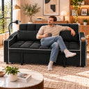 Eeeza Modern Sofa Bed with Phone Holder, Velvet, 2-seater, 190cm