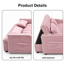 Eeeza Modern Sofa Bed with Phone Holder, Velvet, 2-seater, 190cm