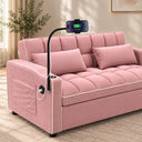 Eeeza Modern Sofa Bed with Phone Holder, Velvet, 2-seater, 190cm
