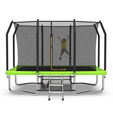 8FT x 11FT Rectangle Outdoor Trampoline, Recreational Trampoline for Kids with Safety Enclosure Net