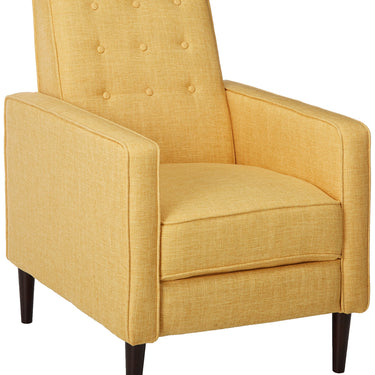 Mid-Century Modern Yellow Tufted Back Microfiber Upholstered Armchair