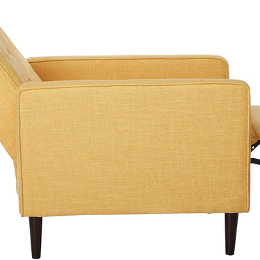 Mid-Century Modern Yellow Tufted Back Microfiber Upholstered Armchair