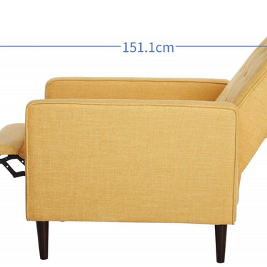 Mid-Century Modern Yellow Tufted Back Microfiber Upholstered Armchair