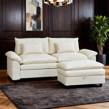 Must-have for small spaces! Two-seater sofa with ottoman Enjoy comfort