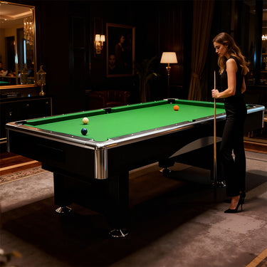 8Ft Billiard Pool Table, Velvet Tablecloth with Accessories