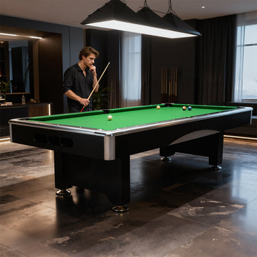 8Ft Billiard Pool Table, Velvet Tablecloth with Accessories