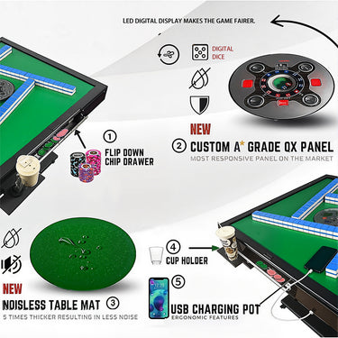 Automatic Mahjong Table 42mm 144 Mahjong Tiles {Green Blue}