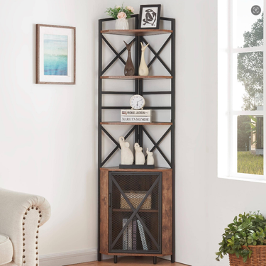 Corner Shelf 6-Tier with Storage