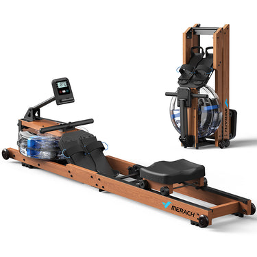 MERACH CoreRow R28 Water Rowing Machines for Beginners, Rubberwood