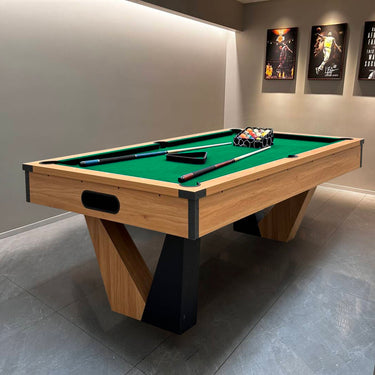 Pool Table with Ball Return and Wool Cloth, Full Accessories, 8ft