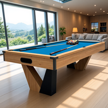 Pool Table with Ball Return and Wool Cloth, Full Accessories, 8ft