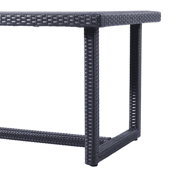 Sleek Rectangular Outdoor Woven Rattan Dining Table