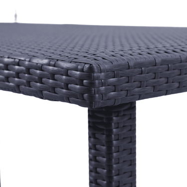 Sleek Rectangular Outdoor Woven Rattan Dining Table