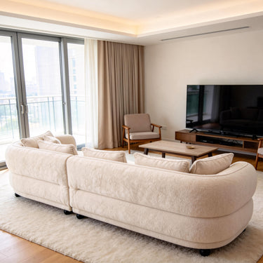 Modern Fabric Oversized Modular Sofa, Curved