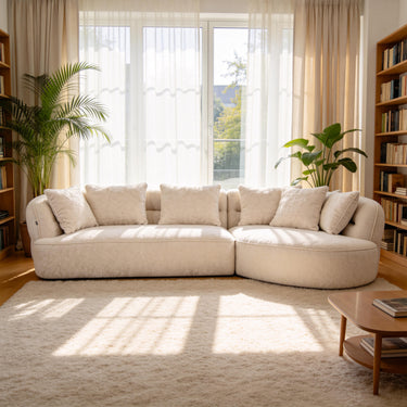 Modern Fabric Oversized Modular Sofa, Curved