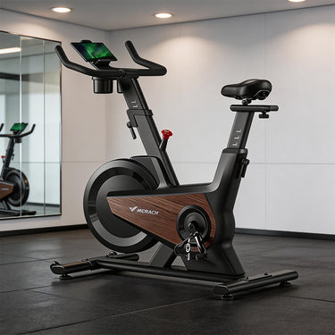 MERACH Spin Exercise Bike, Self-generating, Black