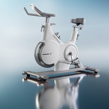 Merach White Exercise Bike, 32-level Resistance Adjustment