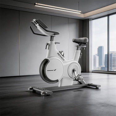 Merach White Exercise Bike, 32-level Resistance Adjustment