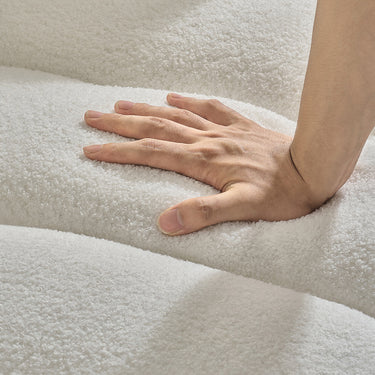 92-inch high-quality teddy fur fabric corner sofa