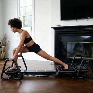 Eeeza Mini Supermodel Adjustable Pilates Reformer with Wall-Mount