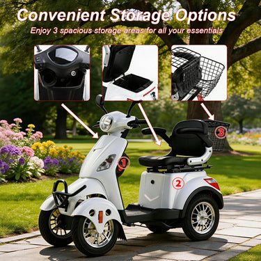 Eeez B03 4-Wheel Electric Mobility Scooter, 500W ,150kg Max Load