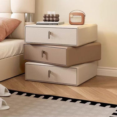 Italian Luxury Style Rotatable Nightstand with Three-layer for Bedroom