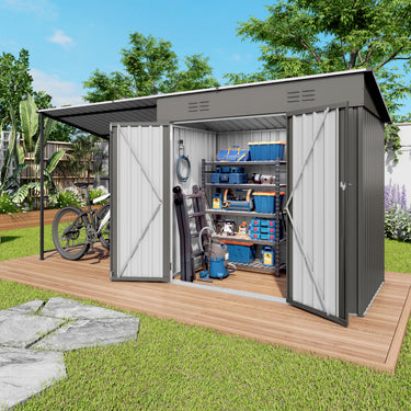 Eeeza Outdoor Tool Room with Sunshade, Waterproof, Metal