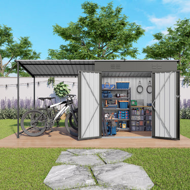 Eeeza Outdoor Tool Room with Sunshade, Waterproof, Metal